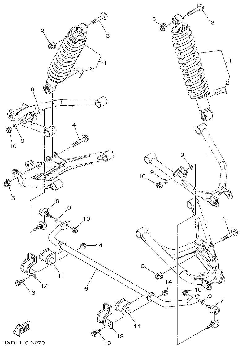 Yamaha VIKING1XP9_2014 REAR SUSPENSION parts diagram
